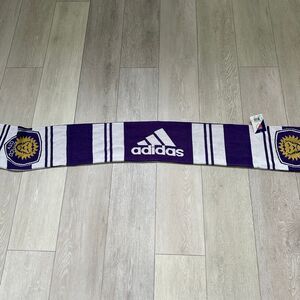 NWT Orlando City Lions MLS soccer unisex‎ adult scarf purple and white